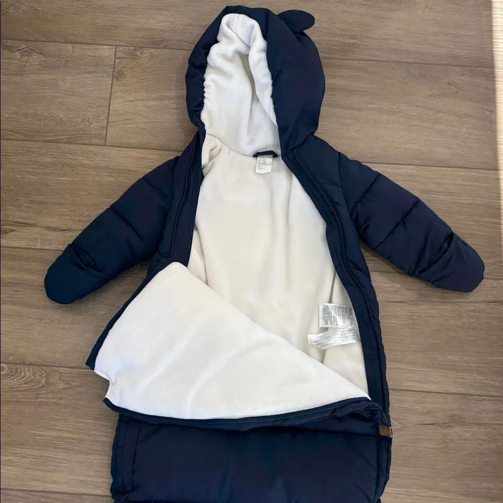 H&M PADDED ALL-IN-ONE SUIT Navy Blue Kids Sleep Sack size 2-6 months